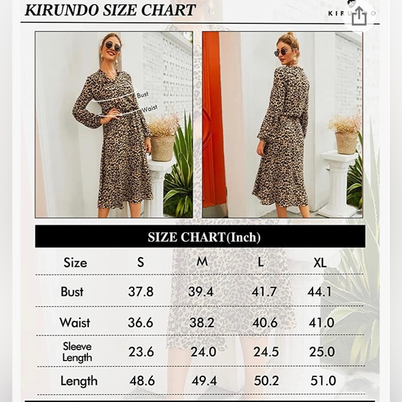 Kirundo Leopard midi dress size Large - Picture 3 of 3